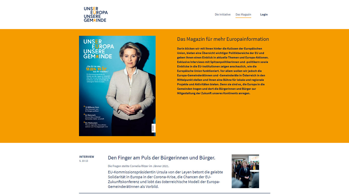 Website der Europagemeinderäte - Das Magazin Website der Europagemeinderäte - Das Magazin