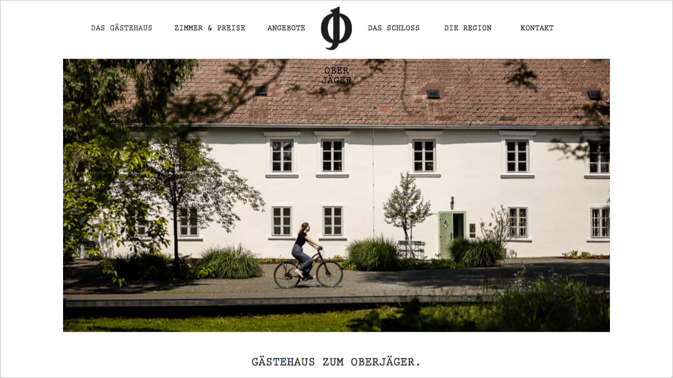 Screenshot Startseite Relaunch Website Oberjäger Website Oberjäger Gästehaus Schlosspark Lackenbach Startseite